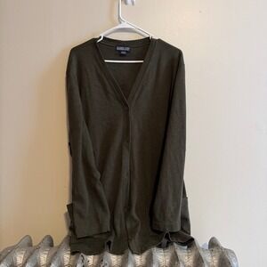 Lands' End Women's Deep Green Cardigan